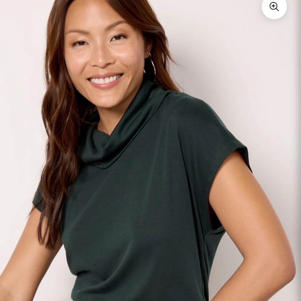 Evereve Forest Green Cowl Neck Top